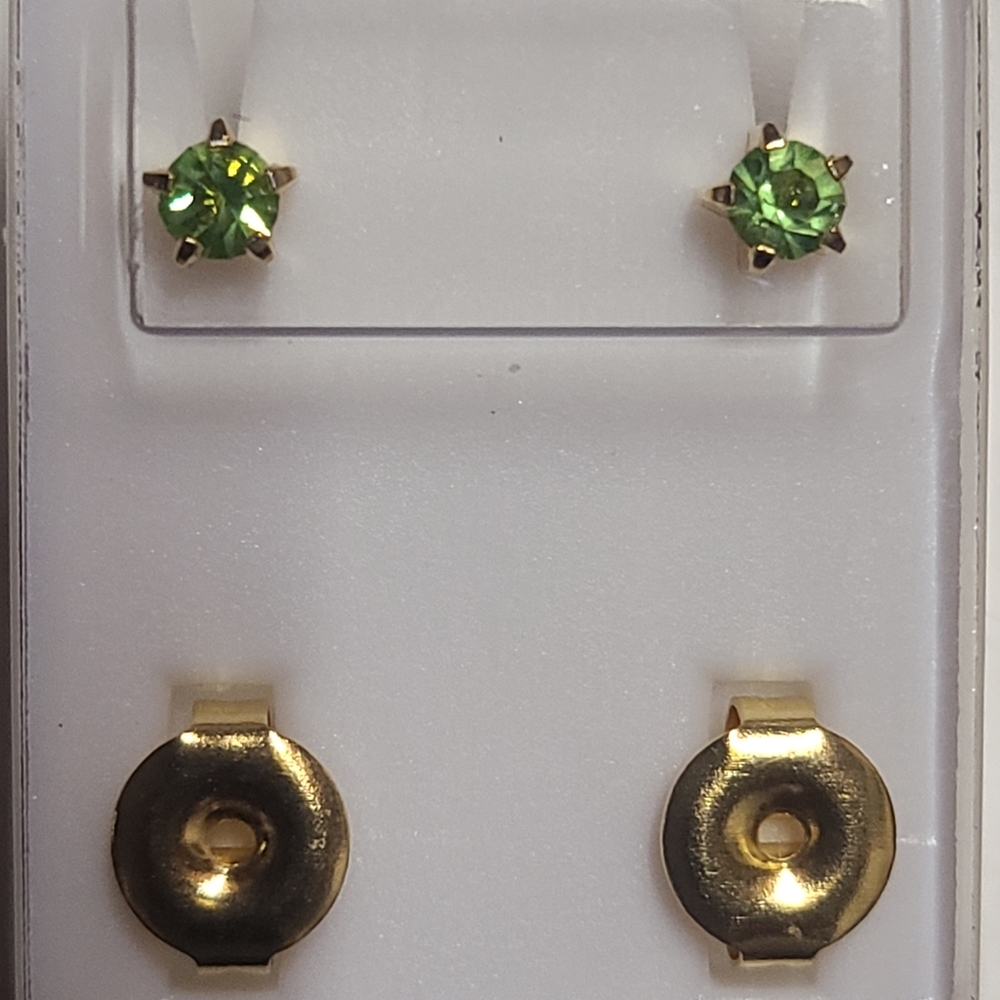 Sterile 3mm crystal august earrings